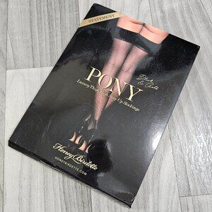 Honey Birdette Pony Black/Gold Stay Ups Stockings Hosiery Size S